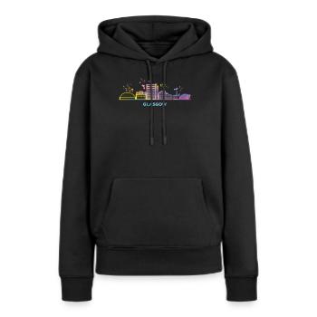 Glasgow Skyline Cityscape Glasgow - Sweat à capuche Premium bio Femme - noir - Devant - Julia (174cm)