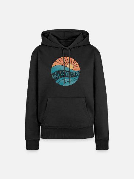 New Hampshire - Frauen Premium Bio Hoodie - Schwarz