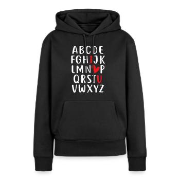 ABC Kreide Alphabet Ich liebe dich Englisch Lehrer Vale - Frauen Premium Bio Hoodie - Schwarz - Vorne - Julia (174cm)