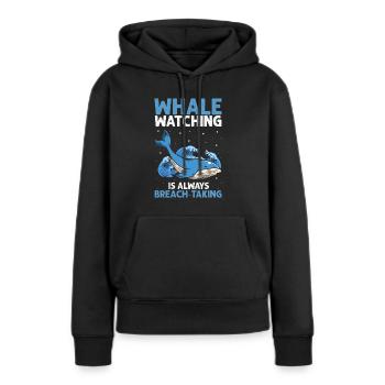 Meeressäuger für Orca-Beobachtung und Buckelwal - Frauen Premium Bio Hoodie - Schwarz - Vorne - Julia (174cm)