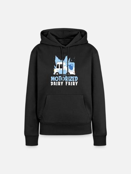 Kuh Milch Fee Milchwagen - Frauen Premium Bio Hoodie - Schwarz