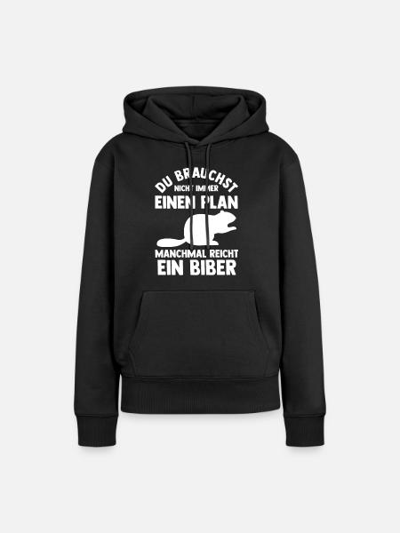 Nagetier Biberliebhaber Biber - Frauen Premium Bio Hoodie - Schwarz