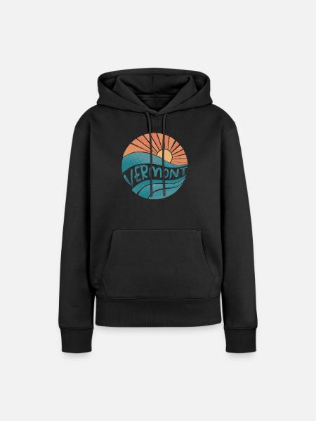 vermont - Frauen Premium Bio Hoodie - Schwarz