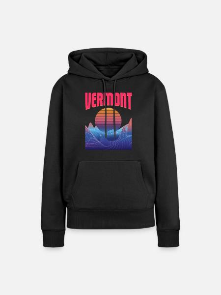 vermont - Frauen Premium Bio Hoodie - Schwarz