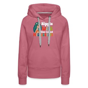Frieden Groovy - Frauen Premium Bio Hoodie - Malve - Vorne - Isabella (175cm)