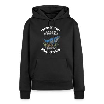 Orca Beobachtung für Buckelwale und Meerwale - Frauen Premium Bio Hoodie - Schwarz - Vorne - Julia (174cm)