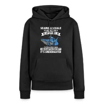 Orca Beobachtung für Buckelwale und Meerwale - Frauen Premium Bio Hoodie - Schwarz - Vorne - Julia (174cm)