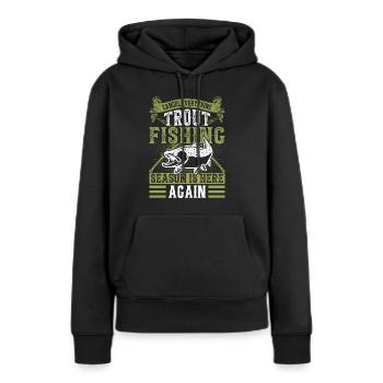 Funny Fishing Men Women - Frauen Premium Bio Hoodie - Schwarz - Vorne - Julia (174cm)