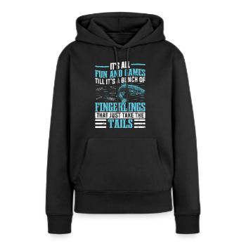 Funny Fishing Men Women - Frauen Premium Bio Hoodie - Schwarz - Vorne - Julia (174cm)