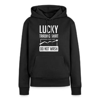 Börsen-Outfit für den Handel mit Aktienhändlern - Frauen Premium Bio Hoodie - Schwarz - Vorne - Julia (174cm)