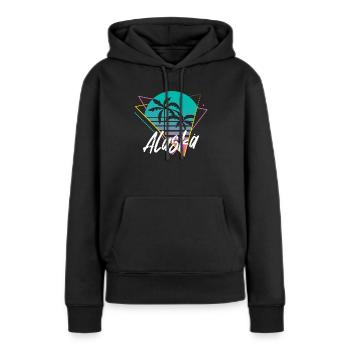 Alaska - Sweat à capuche Premium bio Femme - noir - Devant - Julia (174cm)