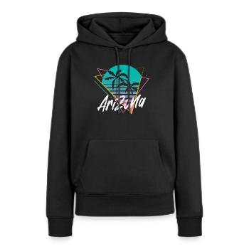 Arizona - Sweat à capuche Premium bio Femme - noir - Devant - Julia (174cm)