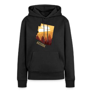 Arizona - Sweat à capuche Premium bio Femme - noir - Devant - Julia (174cm)
