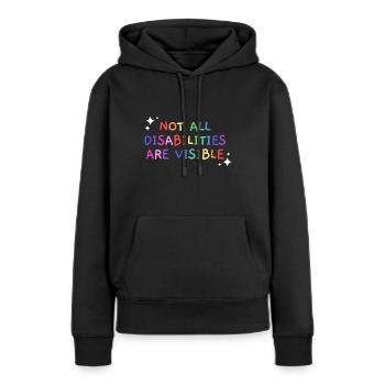 Tous les handicaps ne sont pas visibles Handicapés conscients - Sweat à capuche Premium bio Femme - noir - Devant - Julia (174cm)