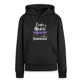 Coole Mädels fahren Skateboard - Frauen Premium Bio Hoodie - Schwarz - Vorne - Julia (174cm)