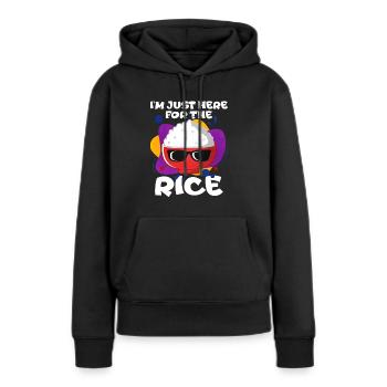 Riz - Sweat à capuche Premium bio Femme - noir - Devant - Julia (174cm)