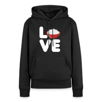 Riz - Sweat à capuche Premium bio Femme - noir - Devant - Julia (174cm)