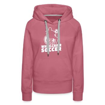 Soccer Soccer Wheelchair - Women’s Premium Organic Hoodie - mauve - Front - Isabella (175cm)