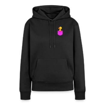 Chemise canard canard canard éventail canard oiseaux canards canards - Sweat à capuche Premium bio Femme - noir - Devant - Julia (174cm)