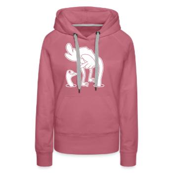 Ostrich - Frauen Premium Bio Hoodie - Malve - Vorne - Isabella (175cm)