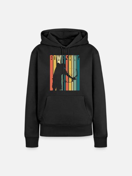 Bogenfischen Bogenjäger Fischjagd Bogen - Frauen Premium Bio Hoodie - Schwarz