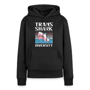 Shark Lover Transgender Pride Flag Trans - Sweat à capuche Premium bio Femme - noir - Devant - Julia (174cm)