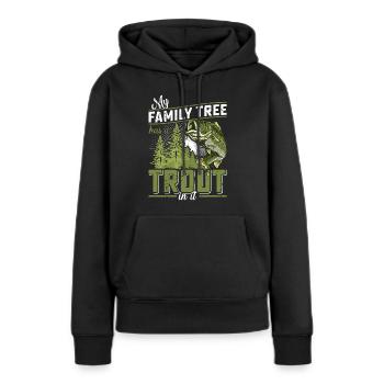 Funny Fishing Men Women - Frauen Premium Bio Hoodie - Schwarz - Vorne - Julia (174cm)