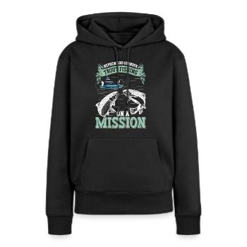 Funny Fishing Men Women - Frauen Premium Bio Hoodie - Schwarz - Vorne - Julia (174cm)