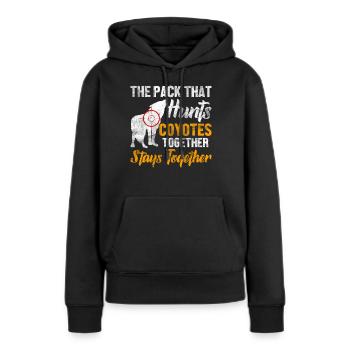 Coyote Hunt Coyote Hunter Yote - Sweat à capuche Premium bio Femme - noir - Devant - Julia (174cm)