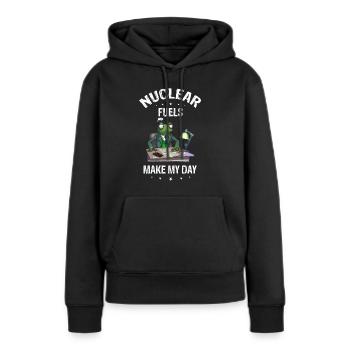 Nuklearingenieur für Kernkraftwerk und Kernenergie - Frauen Premium Bio Hoodie - Schwarz - Vorne - Julia (174cm)