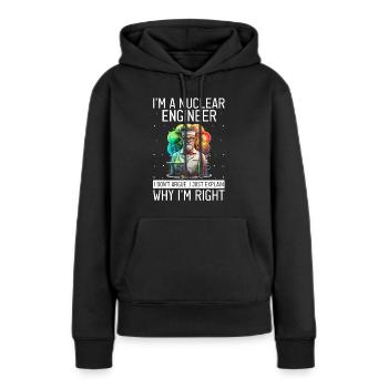 Nuklearingenieur für Kernkraftwerk und Kernenergie - Frauen Premium Bio Hoodie - Schwarz - Vorne - Julia (174cm)