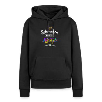 Schmusen is mei Lifestyle - Flirten Küssen Kiss me - Frauen Premium Bio Hoodie - Schwarz - Vorne - Julia (174cm)
