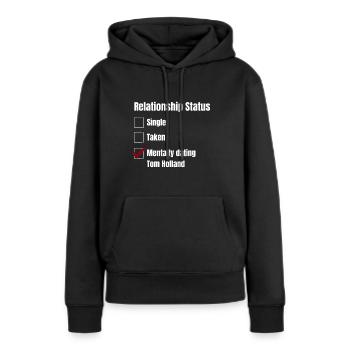 STATUT RELATIONNEL - MENTALEMENT DATINGbad assgamerg - Sweat à capuche Premium bio Femme - noir - Devant - Julia (174cm)