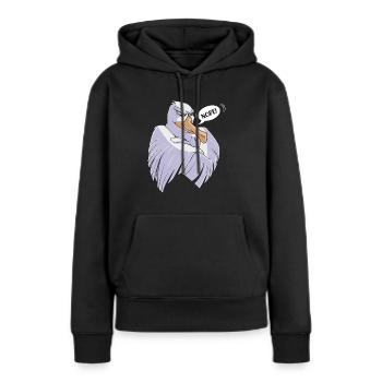 Mouettes têtues NOPE! Oiseau côtier Mouette - Sweat à capuche Premium bio Femme - noir - Devant - Julia (174cm)
