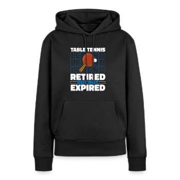 Tischtennis Pingpong Im Ruhestand - Frauen Premium Bio Hoodie - Schwarz - Vorne - Julia (174cm)