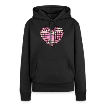 Dänische Pastell-Ästhetik Herz Disco Ball - Frauen Premium Bio Hoodie - Schwarz - Vorne - Julia (174cm)