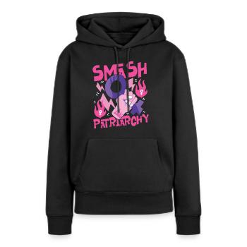 Feminist Smash Patriarchy - Frauen Premium Bio Hoodie - Schwarz - Vorne - Julia (174cm)