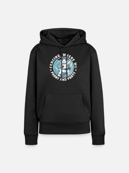 Katzen Fechter gamer lustiges Fechten Sport Katzen - Frauen Premium Bio Hoodie - Schwarz