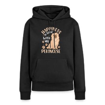 Pékinois vous rend heureux Chien du palais de Pékin - Sweat à capuche Premium bio Femme - noir - Devant - Julia (174cm)