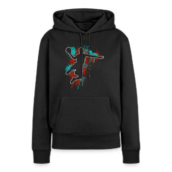 Basketball Basketballer - Frauen Premium Bio Hoodie - Schwarz - Vorne - Julia (174cm)