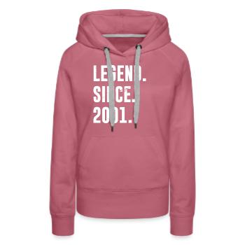 Vintage 2001 21st Birthday Idea - Women’s Premium Organic Hoodie - mauve - Front - Isabella (175cm)