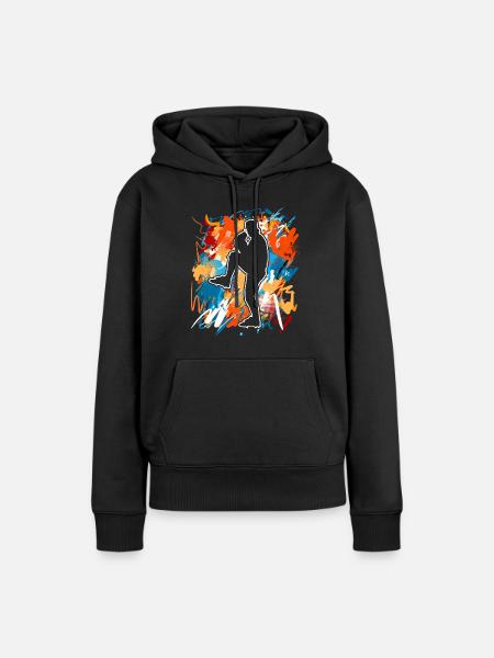 Baseball - Frauen Premium Bio Hoodie - Schwarz