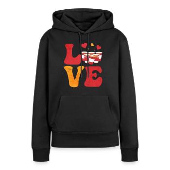 Bier-Pong-Trinkspiel Rote Becher - Frauen Premium Bio Hoodie - Schwarz - Vorne - Julia (174cm)