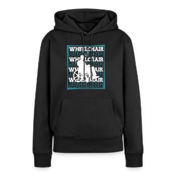 Jonglieren Jongleur Rollstuhl - Frauen Premium Bio Hoodie - Schwarz - Vorne - Julia (174cm)