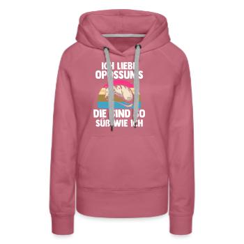 Opossum - Frauen Premium Bio Hoodie - Malve - Vorne - Isabella (175cm)