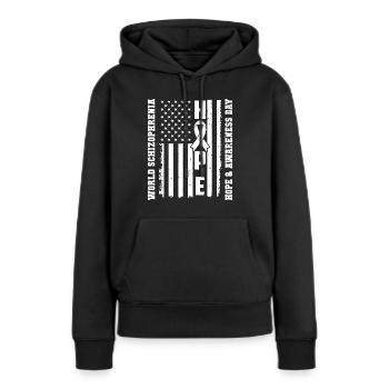 Journée mondiale de la schizophrénie Conscience schézonphrénique - Sweat à capuche Premium bio Femme - noir - Devant - Julia (174cm)