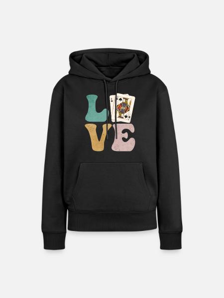 Blackjack Glücksspiel Karten - Frauen Premium Bio Hoodie - Schwarz