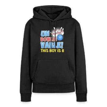 B-Day Kids incroyable! Ce garçon a 8 ans - Sweat à capuche Premium bio Femme - noir - Devant - Julia (174cm)