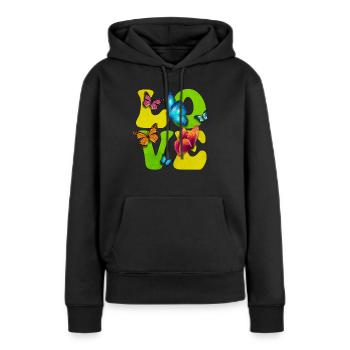 Schmetterling Monarch Insekt - Frauen Premium Bio Hoodie - Schwarz - Vorne - Julia (174cm)