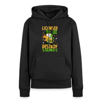 Lizenz zum Krach machen - Euphonium - Frauen Premium Bio Hoodie - Schwarz - Vorne - Julia (174cm)